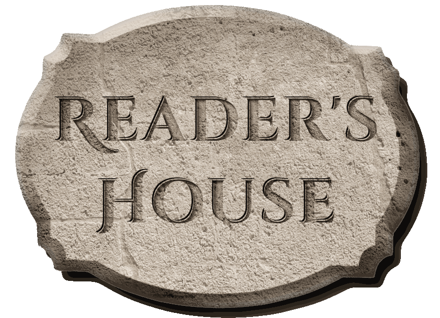 Stone tablet engraved with ‘Reader’s House’ to mark author’s feature in the magazine